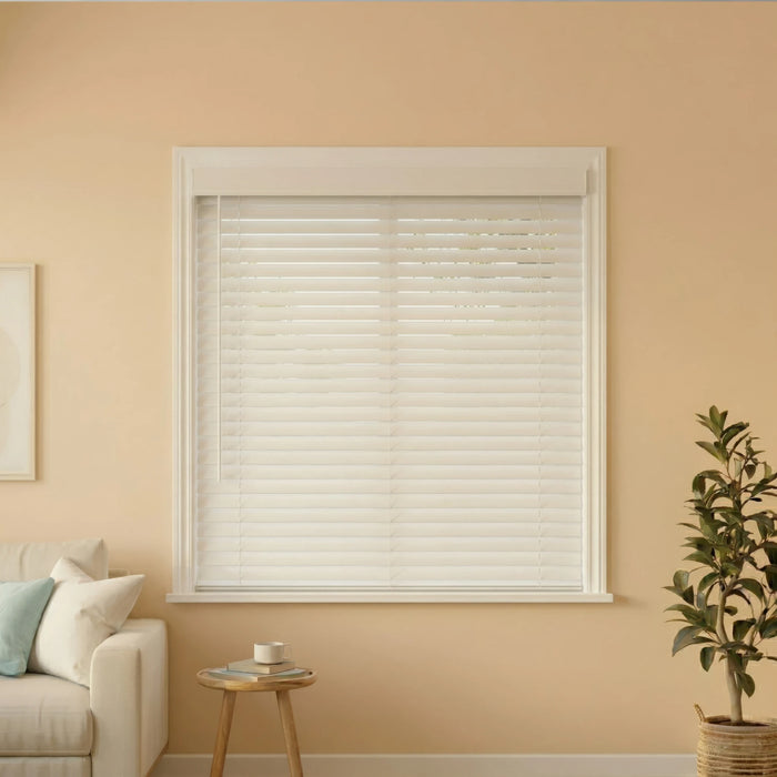 2" Classic Cordless Faux Wood Blinds - White