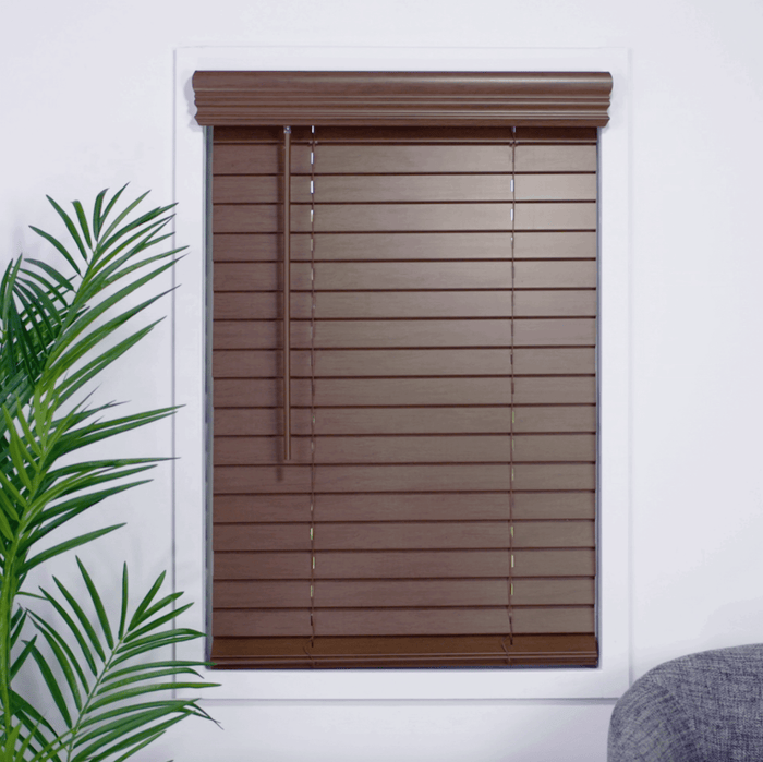 2" Classic Cordless Faux Wood Blinds Woodtone