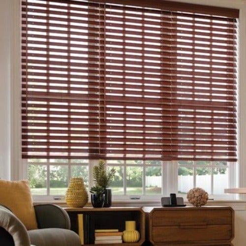2" Signature Cordless Faux Wood Blinds Woodtone