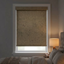 Load image into Gallery viewer, A restful bedroom setting featuring Bronze Luxe natural room darkening shades for optimal sleep conditions.