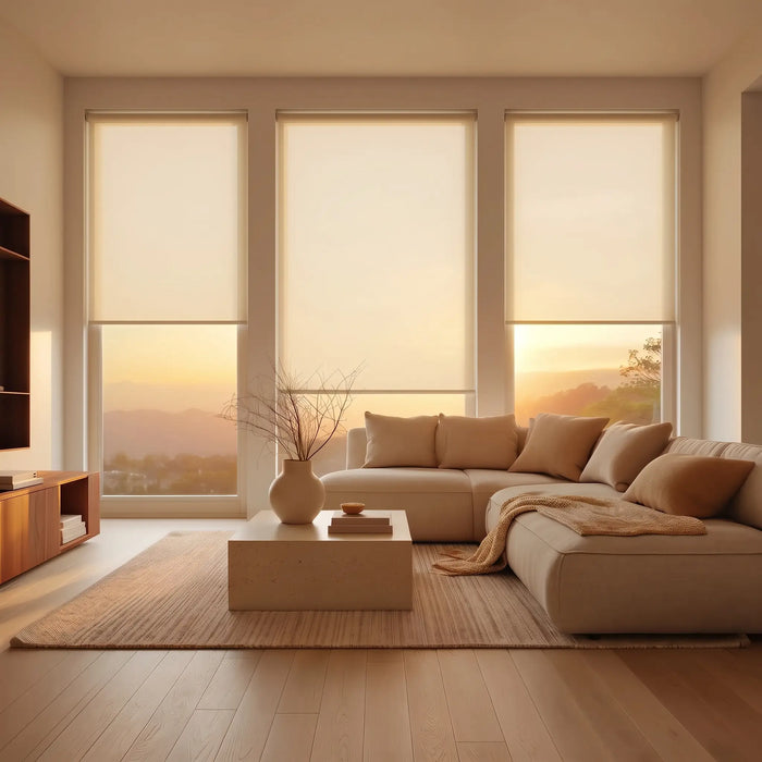 Contemporary Fabric Light Filtering Roller Shades