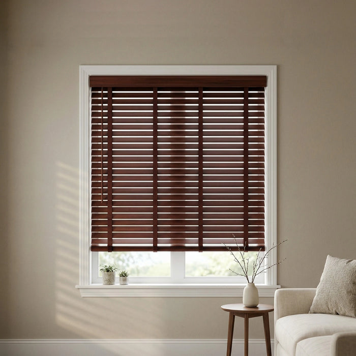 2" Signature Cordless Faux Wood Blinds - Woodtone
