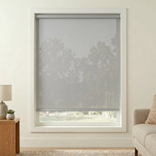 Load image into Gallery viewer, Enhance your home's ambiance with Premier 1% Solar Screen Roller Shade, offering Soft Grey tones and UV protection for a comfortable living space.