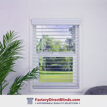 Load and play video in Gallery viewer, 2&quot; Cordless Classic Faux Woods WHITES | Factory Direct Blinds.
