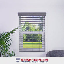 Load and play video in Gallery viewer, 2&quot; Signature Faux Wood Blinds Woodtone | Factory Direct Blinds.
