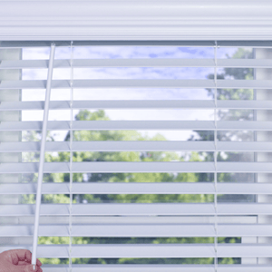 DEZ FURNISHINGS Cordless 2" Faux Wood Blinds - 31"W X 84"H, White, Inside/Outside Mount - View #4