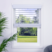 Load image into Gallery viewer, 2&quot; Classic Cordless Faux Wood Blinds - White - Factory Direct Blinds
