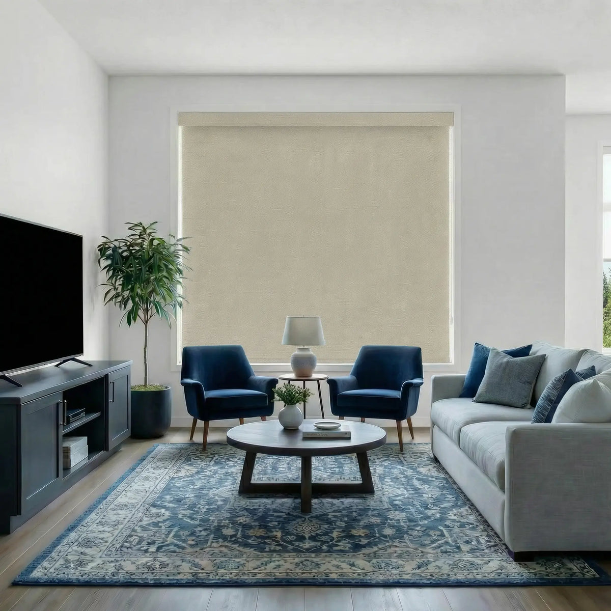 Contemporary Fabric Light Filtering Roller Shades