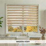 Window with Madera Ivory blinds in a kitchen setting