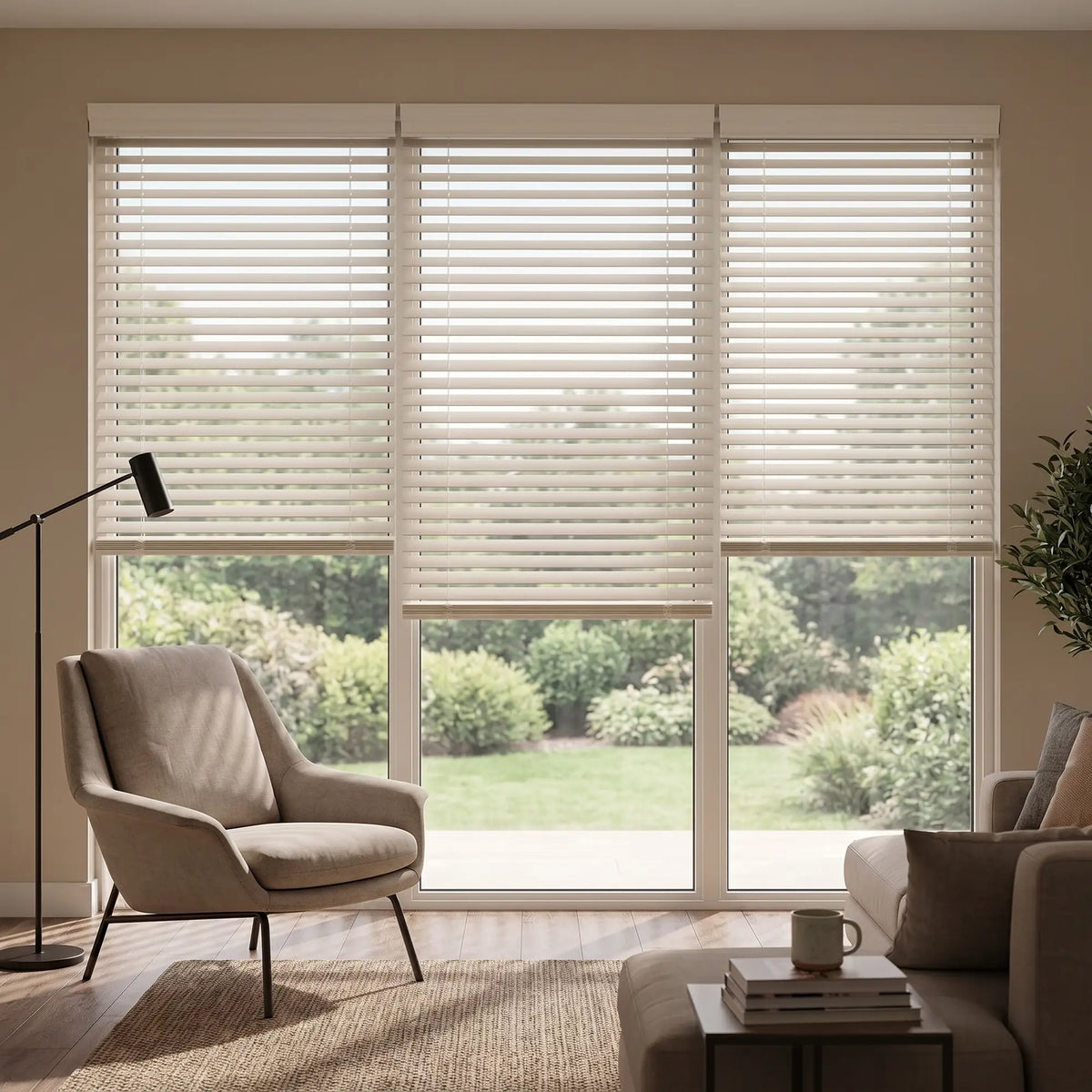 2" Premier Cordless Faux Wood Blinds