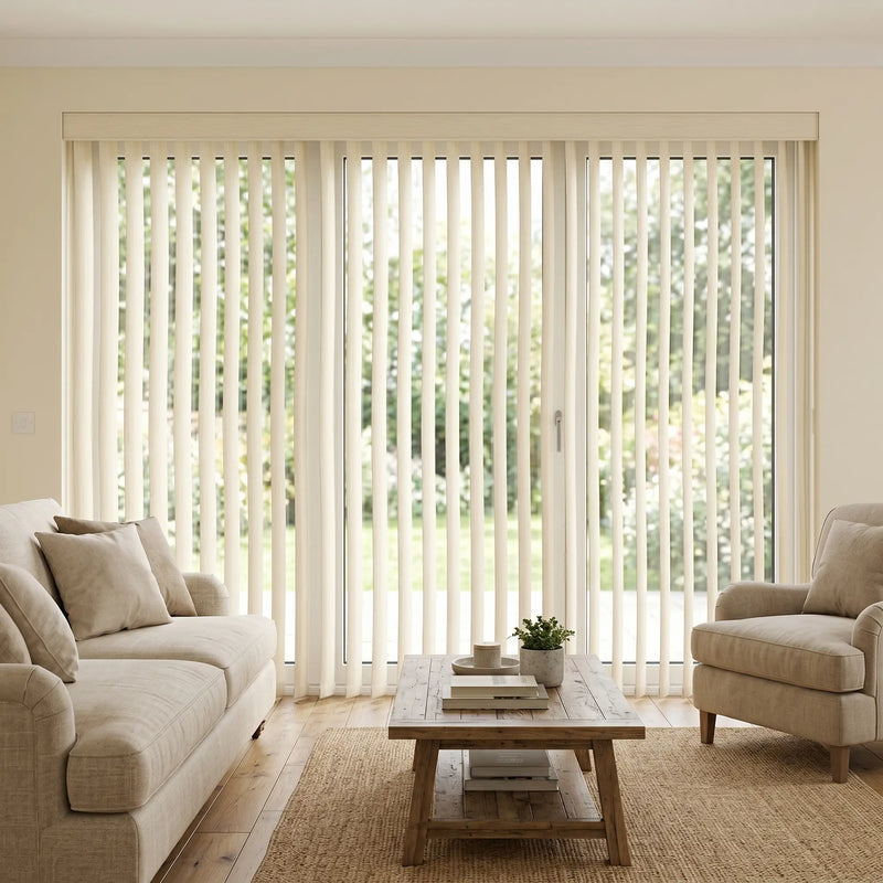 Classic Faux Wood Vertical Blinds | Smooth Woodgrain Finish