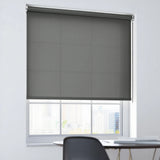 Black ProGrade solar roller shades providing UV protection while maintaining a crisp shaded view of the skyline.