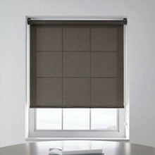 Load image into Gallery viewer, Sleek Bronze Black (5 Percent Openness) ProGrade solar roller shades installed in a modern office to improve screen visibility and comfort.
