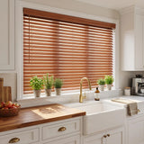 2" Classic Cordless Faux Wood Blinds - Woodtone