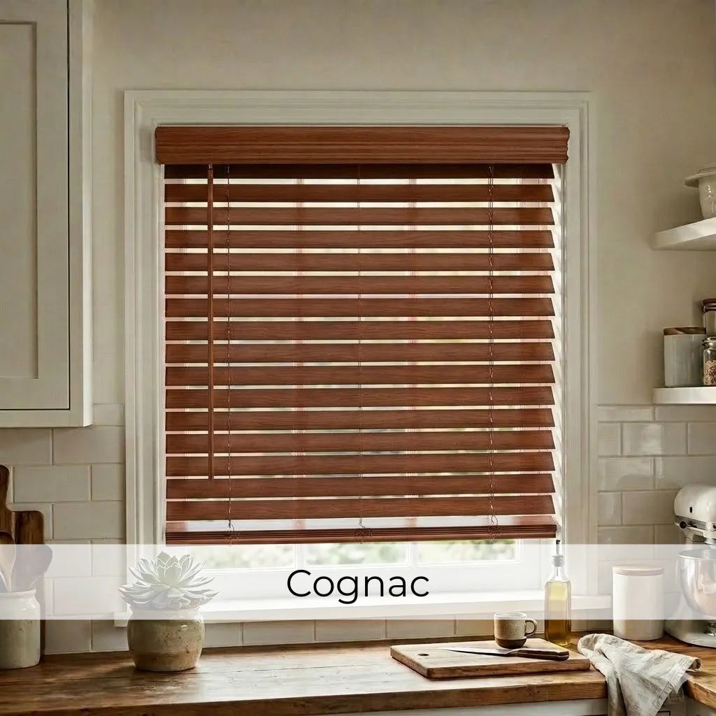 2" Classic Cordless Faux Wood Blinds - Woodtone