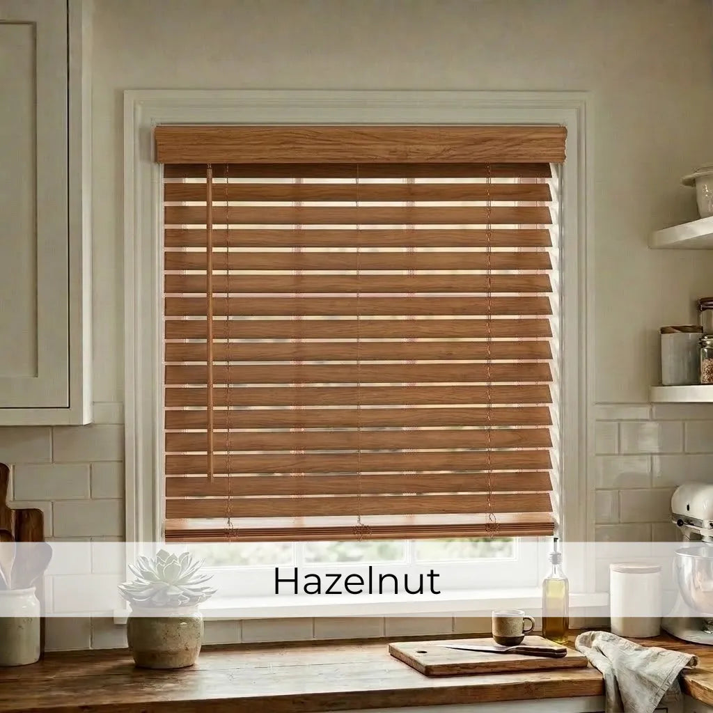 2" Classic Cordless Faux Wood Blinds - Woodtone