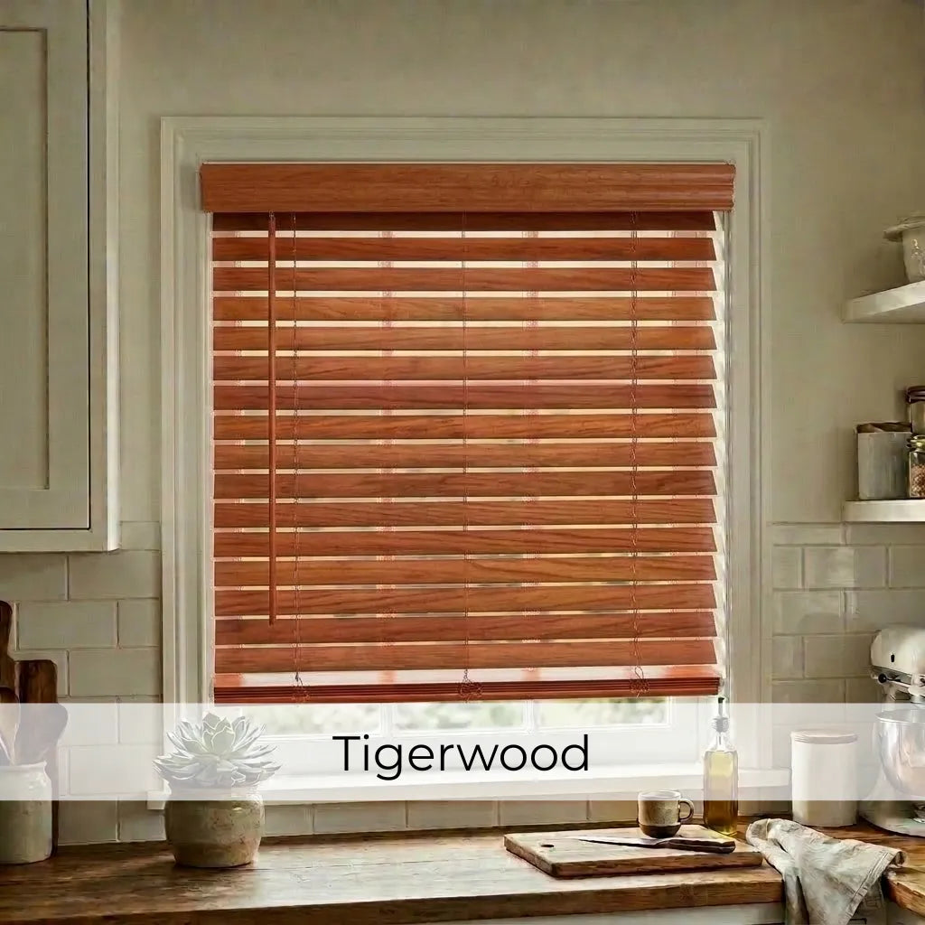 2" Classic Cordless Faux Wood Blinds - Woodtone