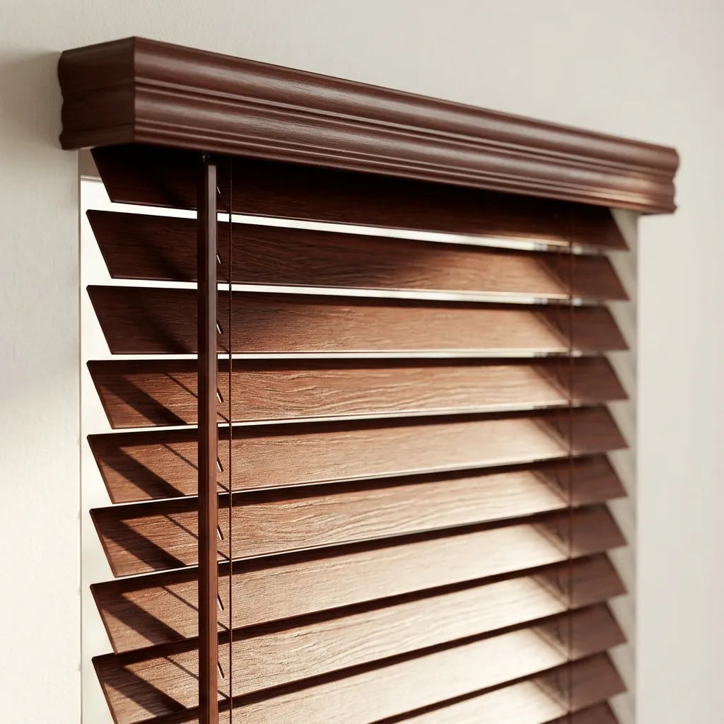 2" Classic Cordless Faux Wood Blinds - Woodtone