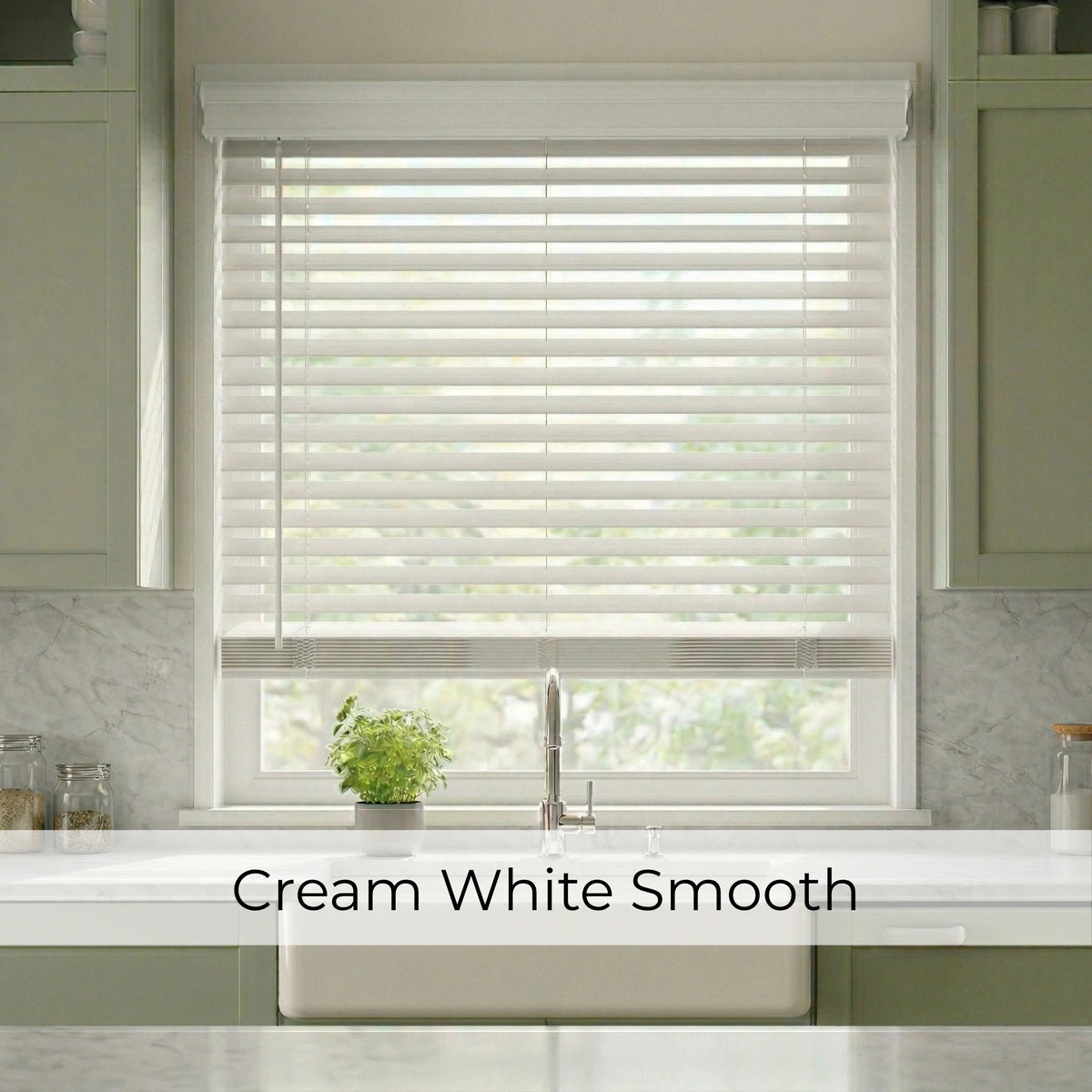 2" Classic Cordless Faux Wood Blinds - White