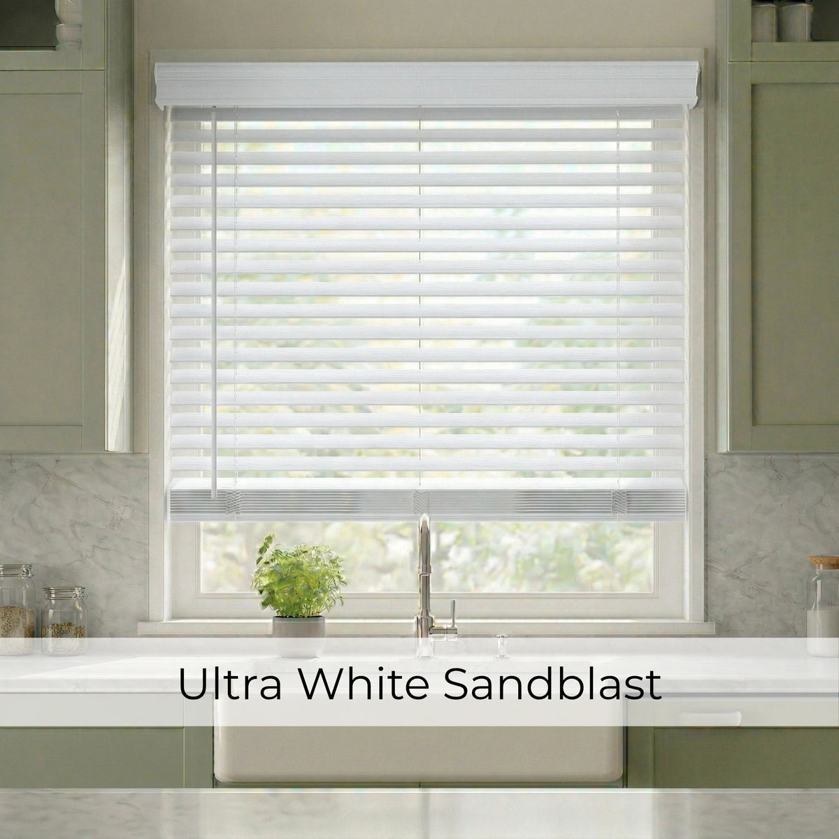 2" Classic Cordless Faux Wood Blinds - White