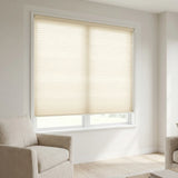 Styling a modern living space with Creamy White 9 16 Classic Single Cell Light Filtering Cordless Shades, providing excellent UV protection and a soft ambient light.
