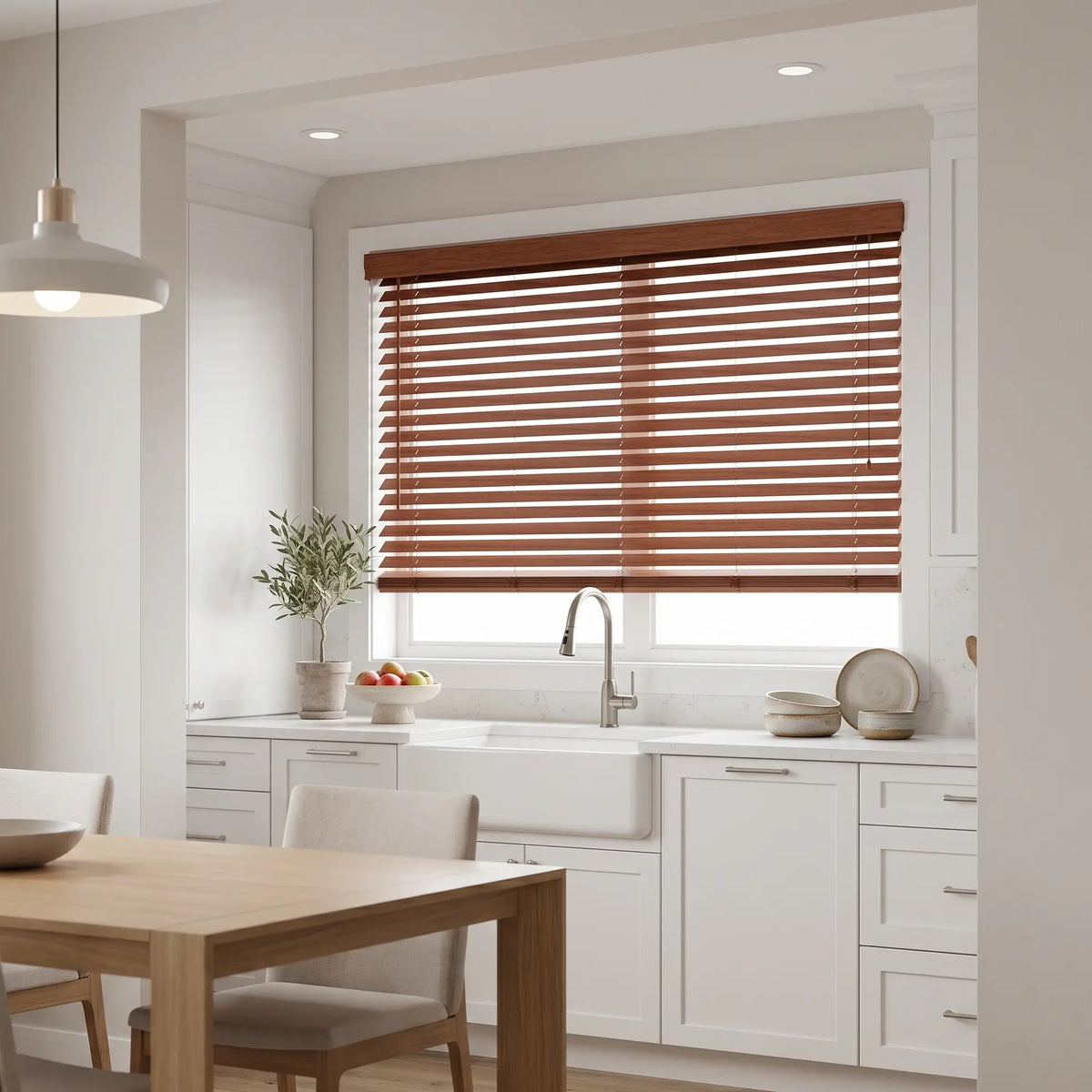 2" Signature Cordless Faux Wood Blinds - Woodtone