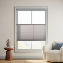 Load image into Gallery viewer, Elegant Grey 9 16 Classic Single Cell Light Filtering Cordless Top Downbottom Up Cordless Shades complementing a modern living space, allowing soft natural light while maintaining adjustable privacy.

