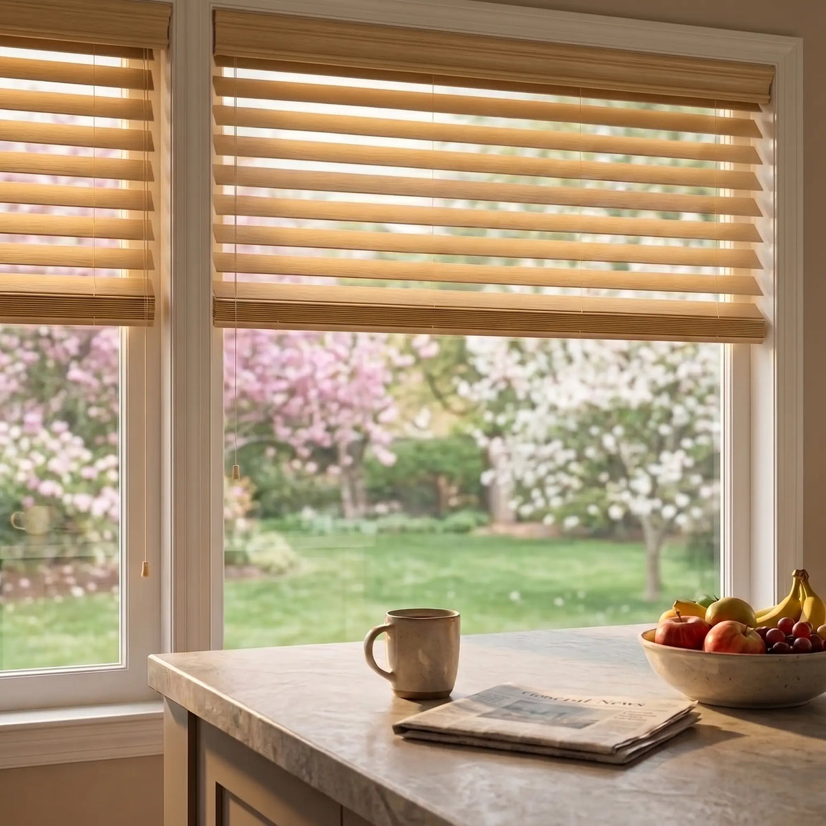 2" Signature Cordless Faux Wood Blinds - Woodtone