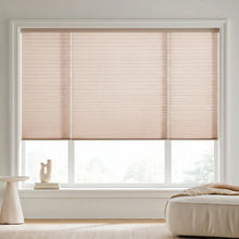 Load image into Gallery viewer, Styling a modern living space with Light Brown (Fawn) 7 16 Inch Double Cell Light Filtering Shades, softening harsh rays while keeping the space bright.
