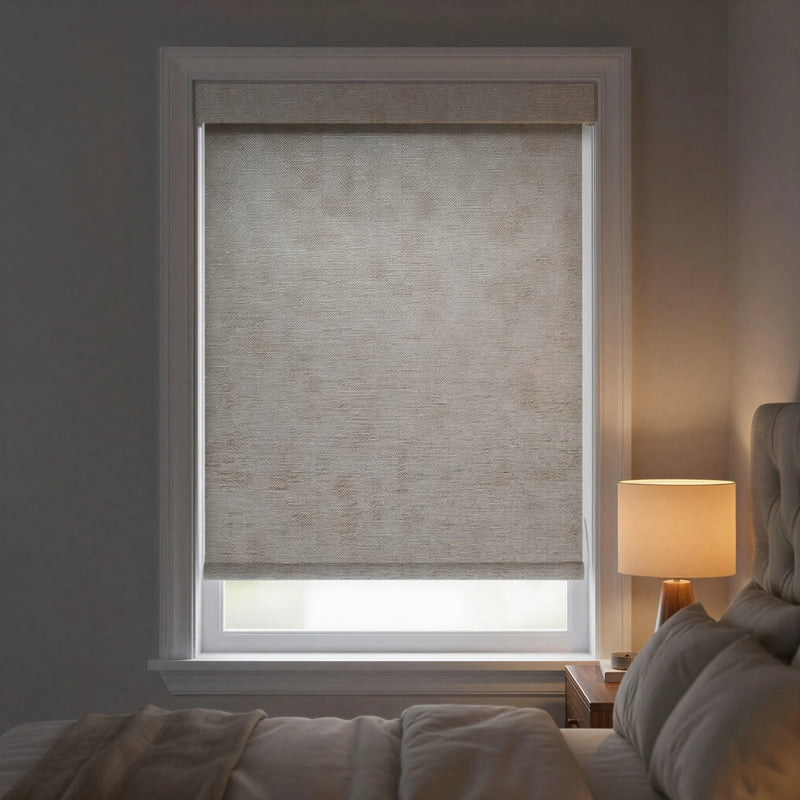 Luxe Natural Room Darkening Roller Shades