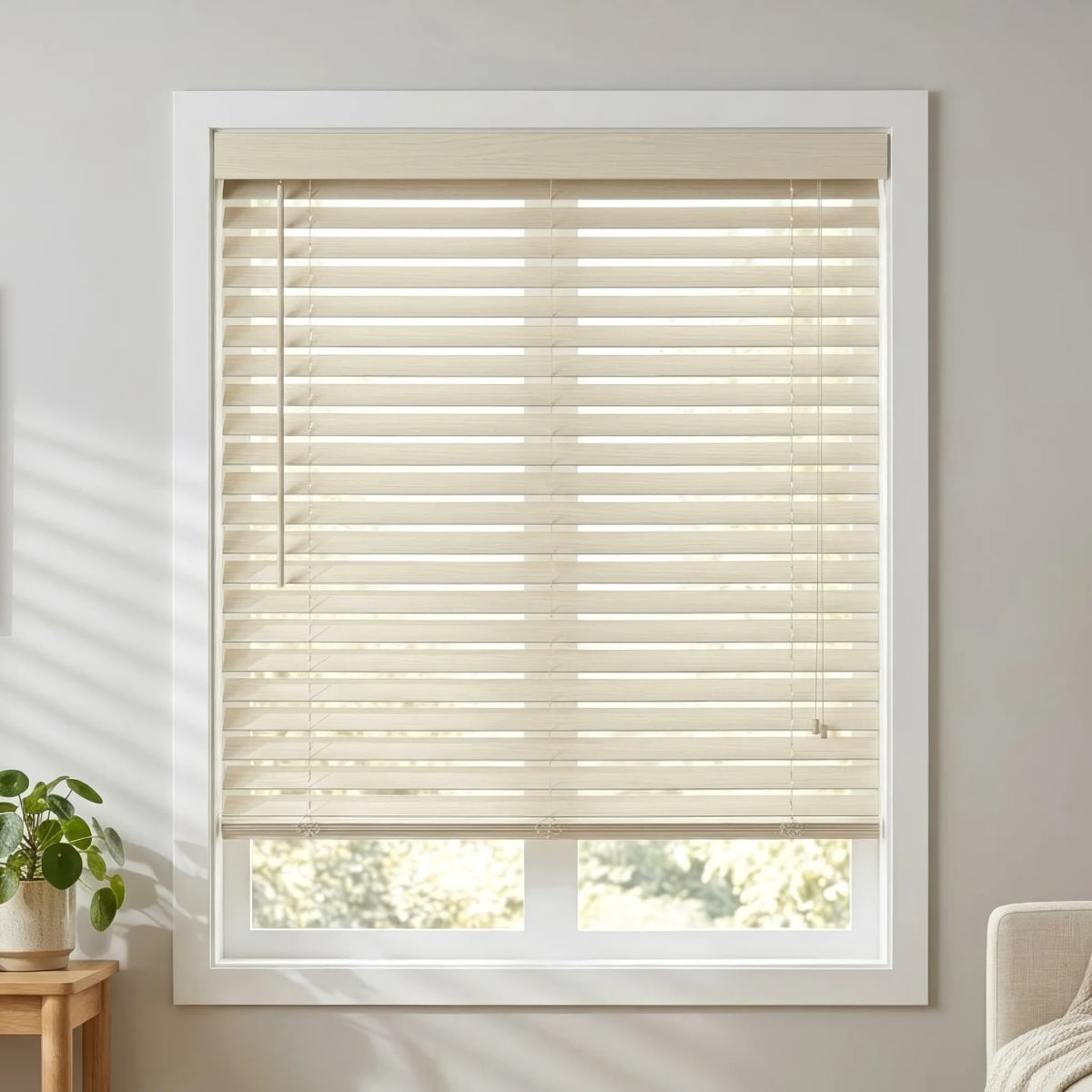 2" Premier Cordless Faux Wood Blinds