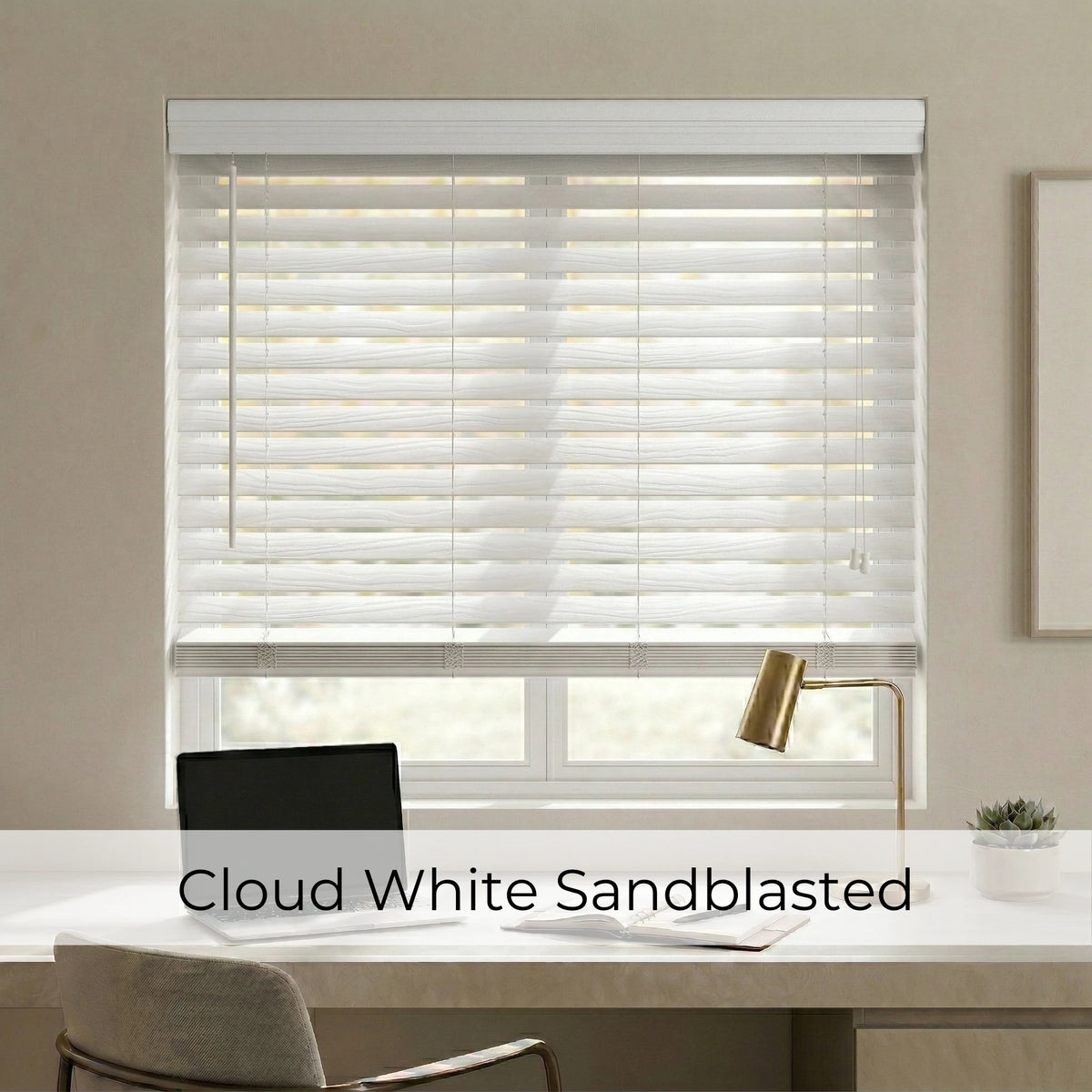 2" Premier Cordless Faux Wood Blinds