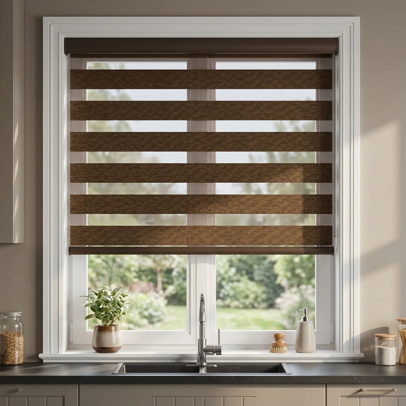 Zebra Room Darkening Roller Shades