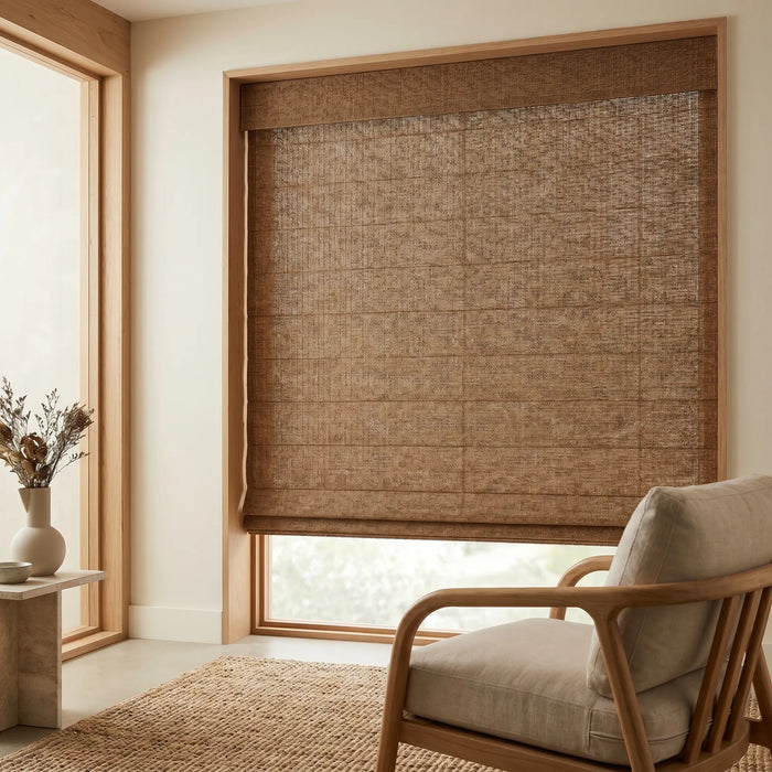 Wicker-Look Woven Cordless Shades