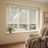 2" Classic Cordless Faux Wood Blinds - White