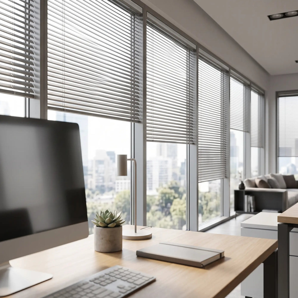 1" x 1 1⁄2" Classic Cordless 6g Aluminum Mini Blinds